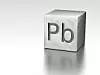 Rohstoff Blei Würfel mit dem chemischen Zeichen Pb