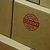 Gestapelte Paket mit der Bezeichnung Made in Germany