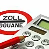 Taschenrechner und Zollschild