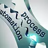 Zwei Zahnräder mit den Bezeichnungen Process und Automation, die ineinander greifen