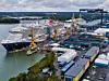 Werft Meyer Turku in Finnland mit Kreuzfahrtschiff