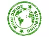 Stempel mit der Aufschrift Worldwide Sourcing als Symbol für die weltweite Beschaffung
