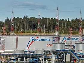 Transneft Ust-Luga Port, petroleum storage tank of Russian oil pipeline.