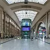 Leipzig main railway station Hauptbahnhof Hbf in Germany Deutsche Bahn DB hall Panorama