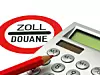 Taschenrechner und Zollschild