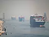 Containerschiffe auf dem Suezkanal