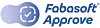 Logo von Fabasoft Approve in Blau-Violett auf weißem Hintergrund.